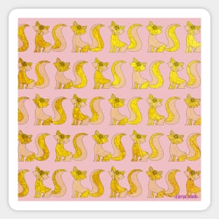 Golden fox ecopop pattern Sticker